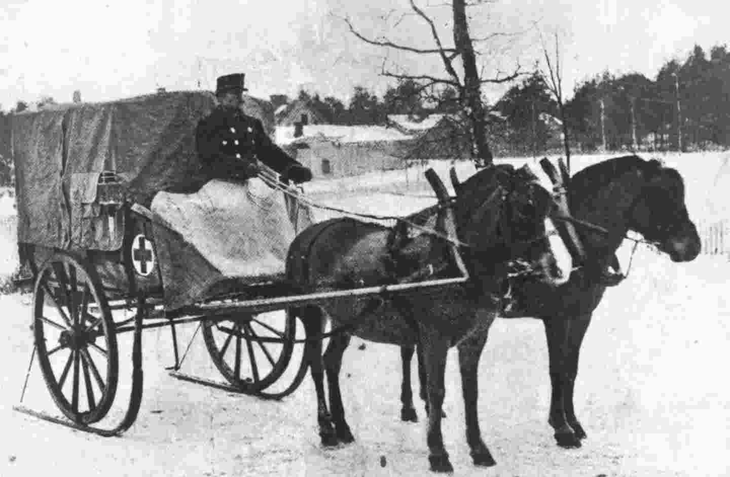 Suomalaiset sairaankuljetusta varten tehdyt kärryt palkittiin Punaisen Ristin VII konferenssissa Lontoossa 1907.